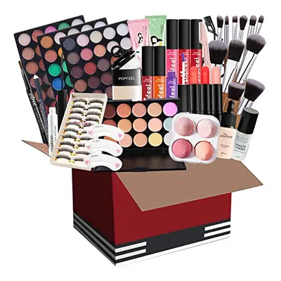 All-In-One Makeup Kit, Pcs Complete Makeup Gift Set Full Kit Combination with Eyeshadow Blush Li