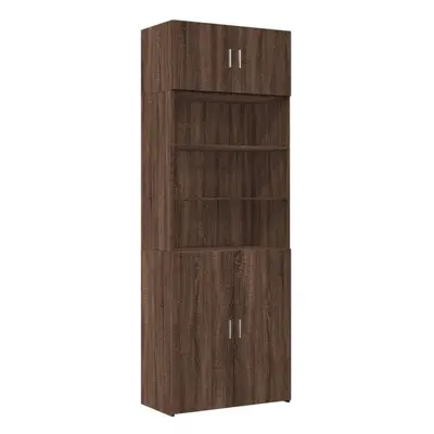 (brown oak) vidaXL Storage Cabinet Hallway Side Cabinet Sideboard Black Engineered Wood