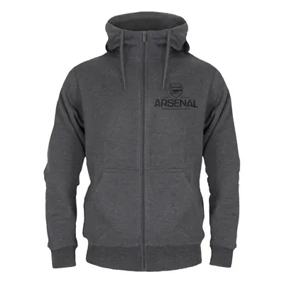 (Grey, Large) Arsenal FC Official Football Gift Mens Fleece Zip Hoody