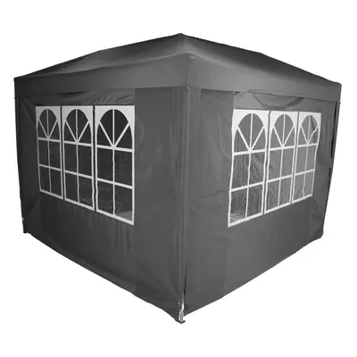 Charles Bentley x 3m Pop Up Gazebo With Sides Easy One Touch Assembly with Carry Bag - Grey