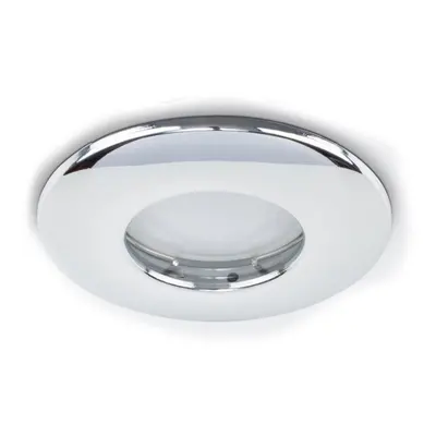 Pack of Fire Rated Bathroom/Shower IP65 Polished Chrome Domed Ceiling Downlights - Complete with