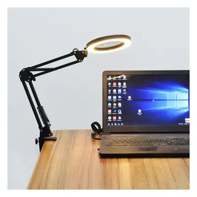 Folding Long Arm Clip Eye Protection Desk Lamp USB Reading Light LED Magnifying Glass Electronic