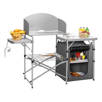 Outdoor Camping Table with Storage Lightweight & Portable Grill Table