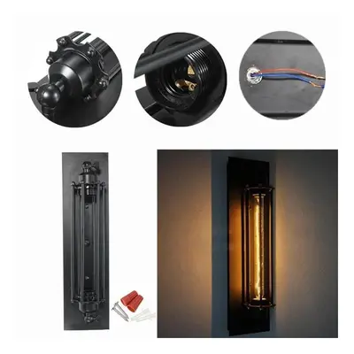 NEW Industrial Long Black Wall Plate Retro Wall Light Rustic Wall Sconce Plate