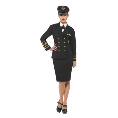 Smiffy's Navy Officer Female Costume With Jacket, Skirt, Mock Shirt And Hat - - navy costume off