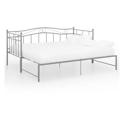 vidaXL Pull-out Sofa Bed Frame Grey Metal Living Room Occasional Sleepover