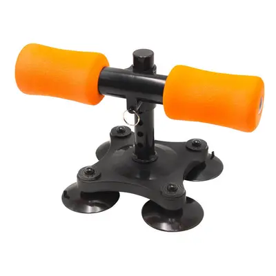 (Orange) 4-Suction Cup Portable Floor Workout Sit Up Bar Muscle Training Sit-up Aids Abdominal T