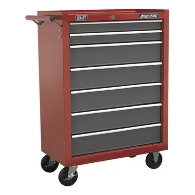 620 x x 885mm Drawer RED Portable Tool Chest Locking Mobile Storage Box