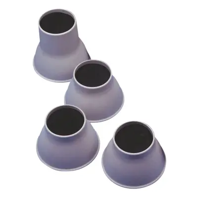 4 Pk Grey Plastic Bed Raisers - Supports Most Furniture - 90mm Height Increase