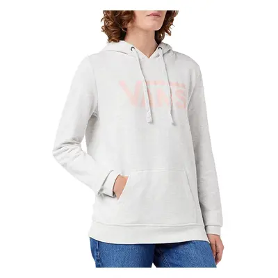 (S, White Heather) Vans Womens Drop V Large Logo Pullover Sweatshirt Jumper Hoody Hoodie