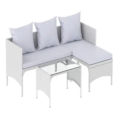 (Grey) Pieces Garden Outdoor Rattan Furniture Set