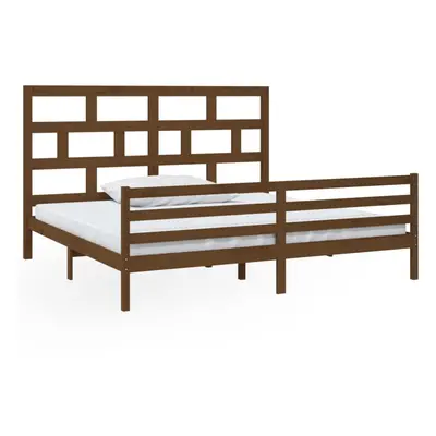 (honey brown, x cm) vidaXL Bed Frame Bed Base Bedstead Bedroom Mattress Foundation Solid Wood Pi