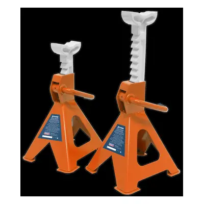 Axle Stands (Pair) Tonne Capacity per Stand Ratchet Type - Orange