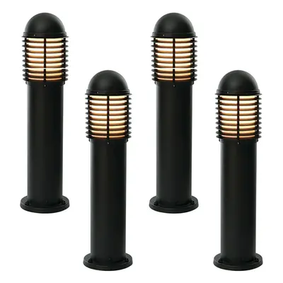 4 PACK Outdoor IP44 Bollard Light Matt Black 650mm LED Lamp Post Garden Driveway