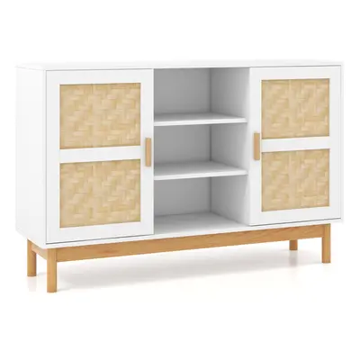 120 CM Sideboard Buffet Cabinet w/ Bamboo Woven Doors