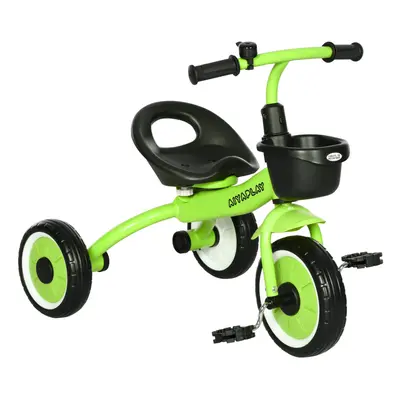 AIYAPLAY Trike W/ Adjustable Seat Basket, Kids Tricycle for Years Old, Green