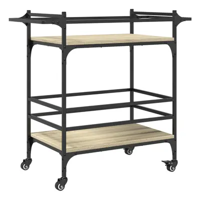 vidaXL Kitchen Trolley Rolling Cart Storage Cart Sonoma Oak Engineered Wood