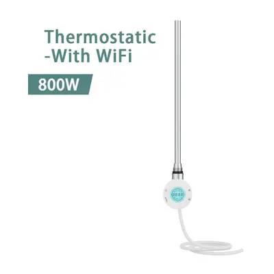 (White, 800W) NRG Smart WiFi Thermostatic Electric Heating Element for Heated Towel Rail Radiato