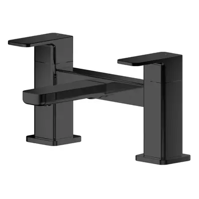 Square Deck Mounted Bath Filler Tap - Matt Black