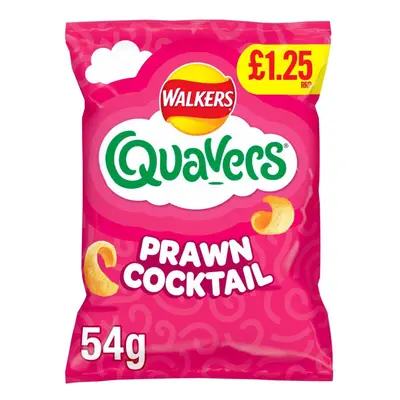 Walkers Quavers Prawn Cocktail Snacks Crisps 54g (Pack of 15)