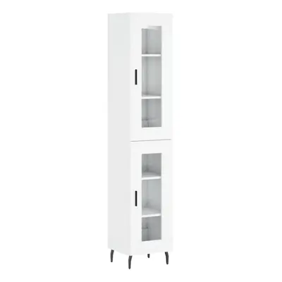 (high gloss white, glass door) vidaXL Highboard Sideboard Cupboard Side Board Storage Cabinet En