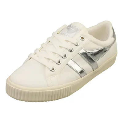 (7) Gola Tennis Mark Cox Womens Fashion Trainers in Off White Silver