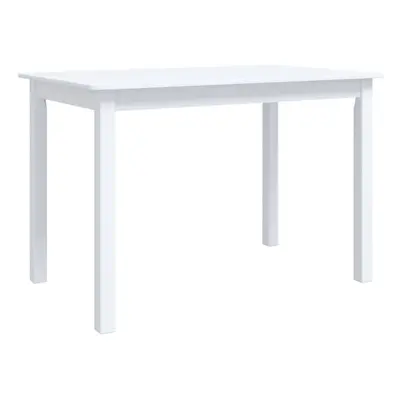 vidaXL Solid Rubber Wood Dining Table Classic White 114x71x75cm Kitchen Table