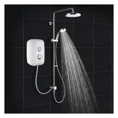 Mira Elite SE Pumped Electric 9.8kW White & Chrome Shower Model Dual Head Drench