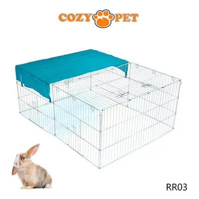 Rabbit Run Cozy Pet Galvanised for Outdoor Use Guinea Pig Playpen Hutch RR03