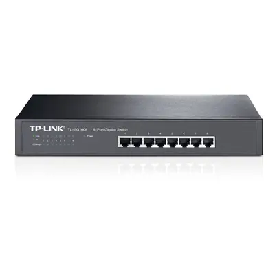 TP-LINK TL-SG1008 8-Port Rackmountable Gigabit Switch - Black