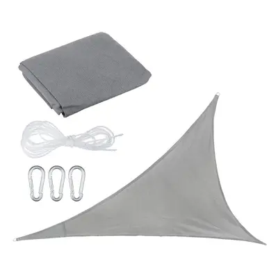 (Grey) 3.94x3.94x3.94 inches Sun Shade Triangle UV Block Canopy Outdoor Facility Garden Tent Awn