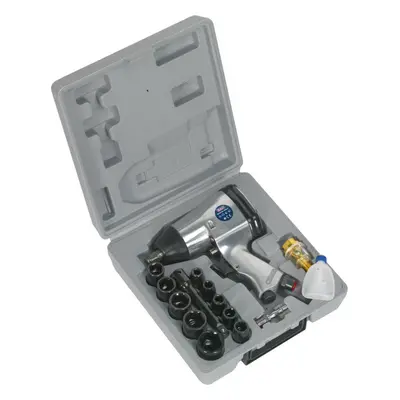 Air Impact Wrench Kit - 1/2 Inch Sq Drive - Sockets - 125mm Extension Bar