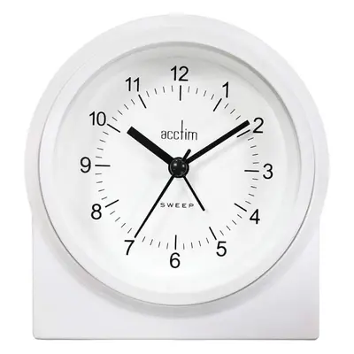 Acctim Archer Non-ticking Sweep Alarm Clock in White