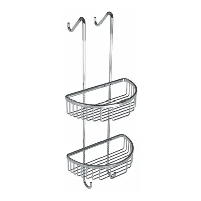 2 Tier Double Stainless Steel Caddy Shelf Wire Rack Storage Basket Never Rusts