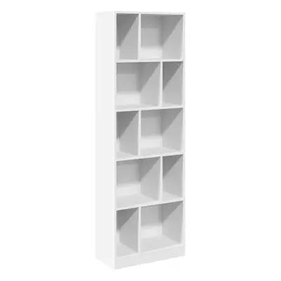 (white) vidaXL Bookcase Bookshelf Book Rack Storage Cabinet Shelf Engineered Wood