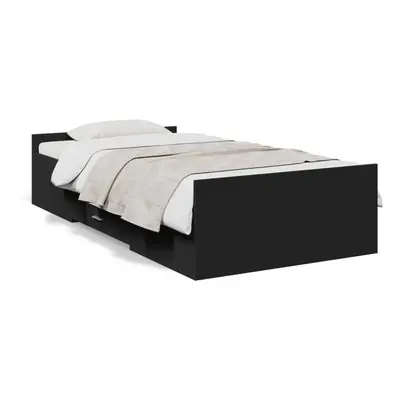 (black, x cm) vidaXL Bed Frame with Drawers Bed Base Sonoma Oak 120x200 cm Engineered Wood