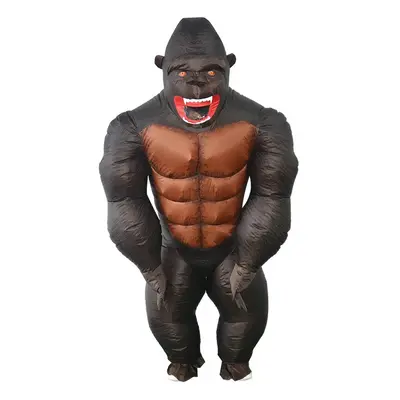 (black, cm) Gorilla Inflatable Costume Cosplay Anime Suit Dress Adult Kids Party Costume