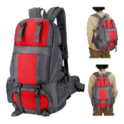 (Red) 50L Hiking Backpack Waterproof Outdoor Sport Travel Daypack Bag