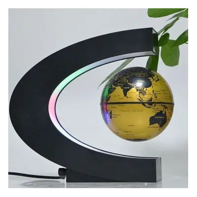 (Golden) C Shape Magnetic Levitation Floating Globe World Map With LED Lights