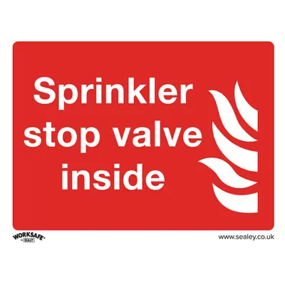 10x SPRINKLER STOP VALVE Health & Safety Sign Self Adhesive x 150mm Sticker