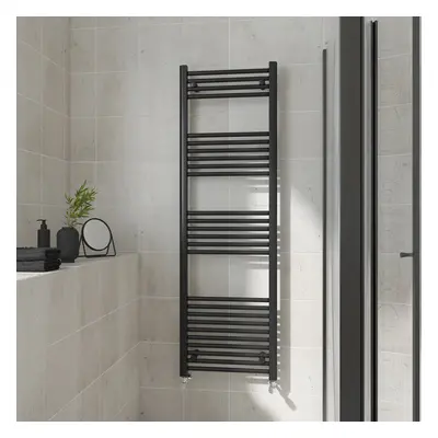 (Straight, 1600x500mm) Warmehaus Heated Towel Rail Black Bathroom Ladder Style Radiator Central 