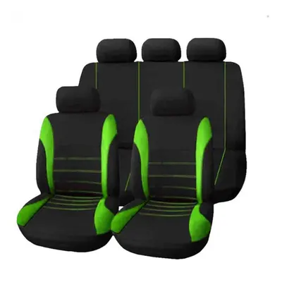 (Green) 9pcs Universal Car Seat Cover Cloth Art Auto Interior Decoration