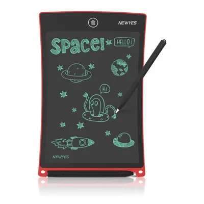 (Red) 8.5-Inch Writing Board Monochrome Screen Tablet Drawing Handwriting Pad Message Kids Educa