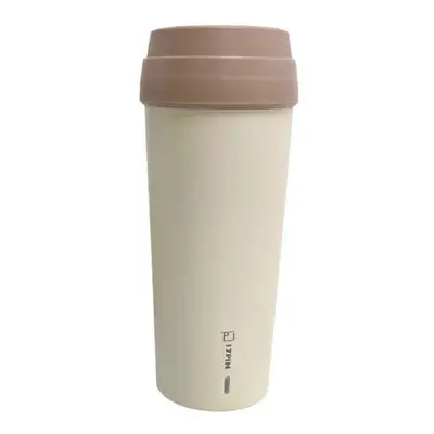 (Beige) 17PIN 400ML Portable Mini Boiling Water Cup Stainless Steel Insulation Cup Leak-proof Ou