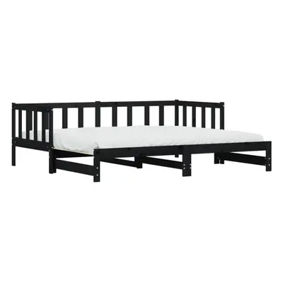 (black, x cm) vidaXL Daybed with Trundle Sofa Bed Guest Bed Sleeper Sofa Solid Wood Pine