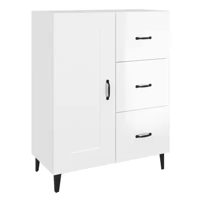 vidaXL Sideboard High Gloss White Engineered Wood Cupboard Home Organiser