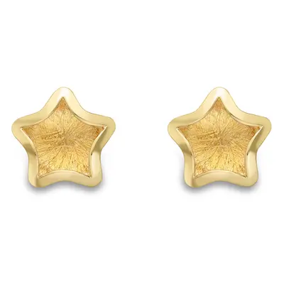 Jewelco London 9ct Yellow Gold Satin Brushed Super Star Stud Earrings 7mm - SENR02870