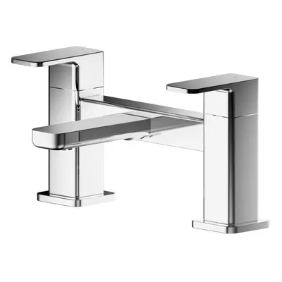 Square Deck Mounted Bath Filler Tap - Chrome