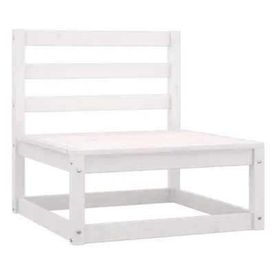 vidaXL Solid Pinewood Garden Middle Sofa White Patio Lounge Seat Furniture