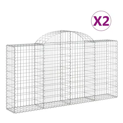 (200 x x 100/120 cm/ pcs) vidaXL Arched Gabion Basket Stone Basket Gabion Retaining Wall Galvani